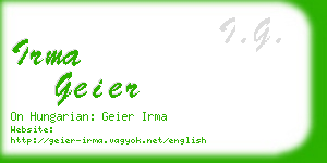 irma geier business card